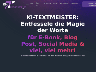 ki-textmester- Landingpage für den Raum Augsburg.